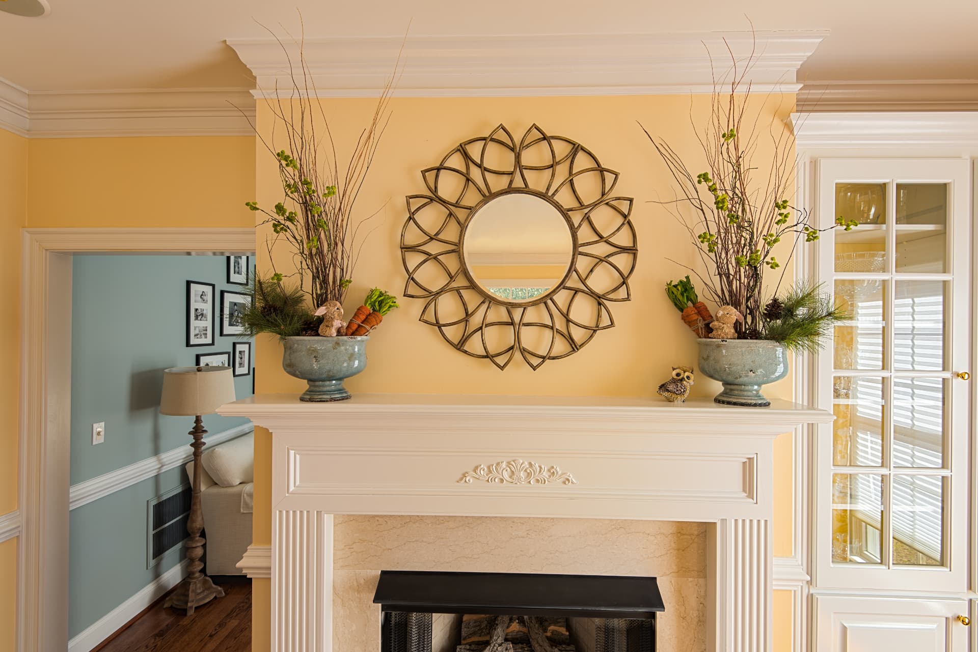 Sunburst Mantel — Interiors project in New Bern, NC